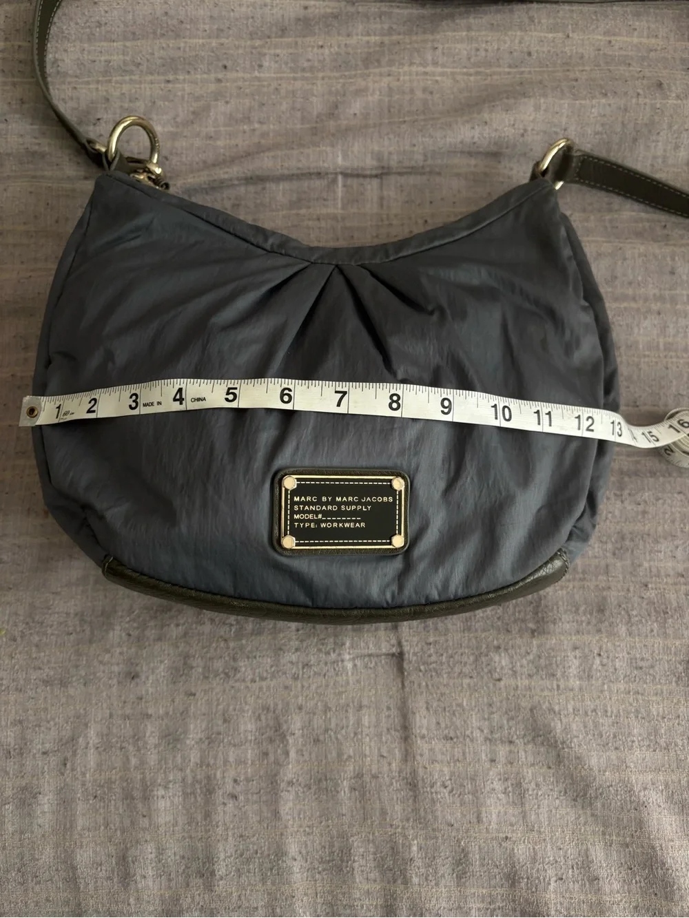 Marc by Marc Jacobs Gray Fabric and Leather Shoulder Hobo Bag